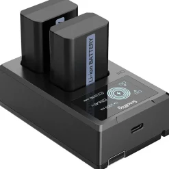 New NP-FW50 2-Battery Kit with Dual Charger Batteries & Adapters