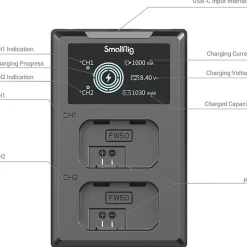 New NP-FW50 2-Battery Kit with Dual Charger Batteries & Adapters