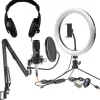 Online Studio Podcast System (LED Ring Light, Microphone, Boom Stand, Headphones) Led Ring Lights