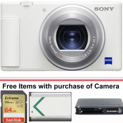 Clearance ZV-1 Digital Camera (White) Point & Shoot