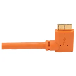 Fashion 15 ft. TetherPro USB 3.0 Male A to Micro-B Right Angle Cable (Orange) Cables & Power Supplies