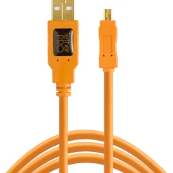 Fashion 15 ft. TetherPro USB 2.0 Type-A Male to Mini-B Male Cable (Orange) Cables