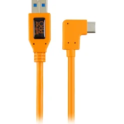 Online 20 in. Tetherpro USB 3.0 to USB -C Right Angle Adapter Pigtail Cable (High-Visibilty Orange) Cables