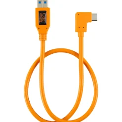 Online 20 in. Tetherpro USB 3.0 to USB -C Right Angle Adapter Pigtail Cable (High-Visibilty Orange) Cables