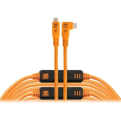 Hot TetherPro Optima USB-C Cable (31 ft., High-Visibility Orange, Right-Angle) Cables