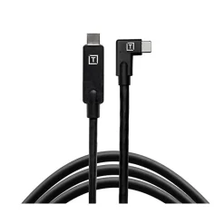 Hot TetherPro USB-C to USB-C Right Angle Cable (15 ft., Black) Cables