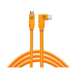 Clearance TetherPro USB-C to USB-C Right Angle Cable (15 ft., Orange) Cables