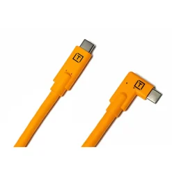 Clearance TetherPro USB-C to USB-C Right Angle Cable (15 ft., Orange) Cables