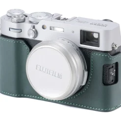 Clearance Leather Camera Case for Fujifilm X100VI (Green) Camera Bags