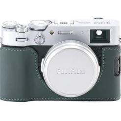 Clearance Leather Camera Case for Fujifilm X100VI (Green) Camera Bags