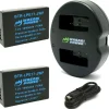 New LPE17 2 Pack Lithium-Ion Power Battery with Dual Charger Batteries & Adapters