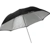 Online 43 In. Collapsible Optical White Satin Umbrella with Removable Black Cover Lighting Umbrellas