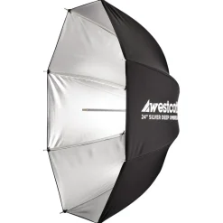 Fashion 24 in. Deep Silver Bounce Umbrella Lighting Umbrellas