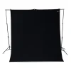 Outlet 9 x 10 ft. Wrinkle-Resistant Cotton Backdrop (Rich Black) Fabric Backgrounds