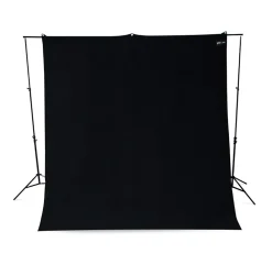 Outlet 9 x 10 ft. Wrinkle-Resistant Cotton Backdrop (Rich Black) Fabric Backgrounds