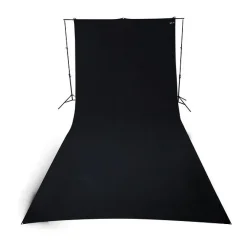 Sale 9 x 20 ft Wrinkle-Resistant Cotton Backdrop (Rich Black) Fabric Backgrounds