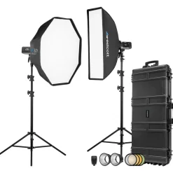 Clearance FJ400 II 400Ws Touchscreen Strobe with FJ-X3 S Trigger for Sony (2-Light Hard Case Kit) Portable Strobe Lighting