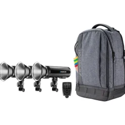 Online FJ200 Strobe 3-Light Backpack Kit with FJ-X3m Universal Wireless Trigger Monolight Strobe Heads & Kits