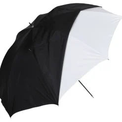 Discount 32in. White Satin Umbrella With Removable Black Cover Lighting Umbrellas