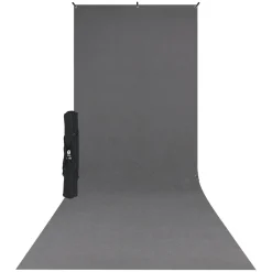 Online X-Drop Wrinkle-Resistant Backdrop Kit Rich Gray Sweep (5 x 12 ft.) Fabric Backgrounds